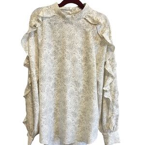 High neck polka dot blouse